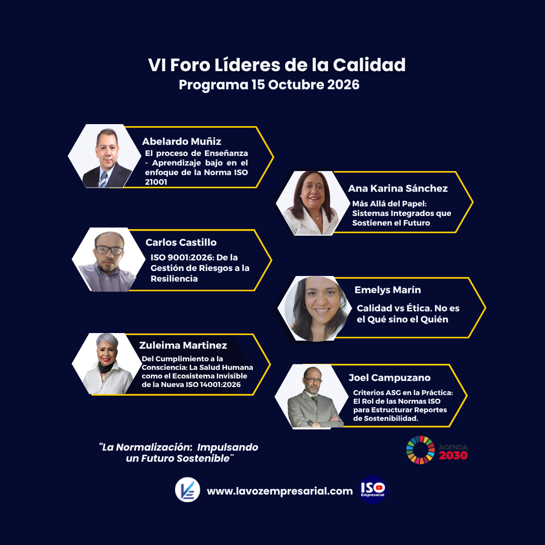 Programa del VI Foro Líderes de la Calidad del 15 de octubre de 2026